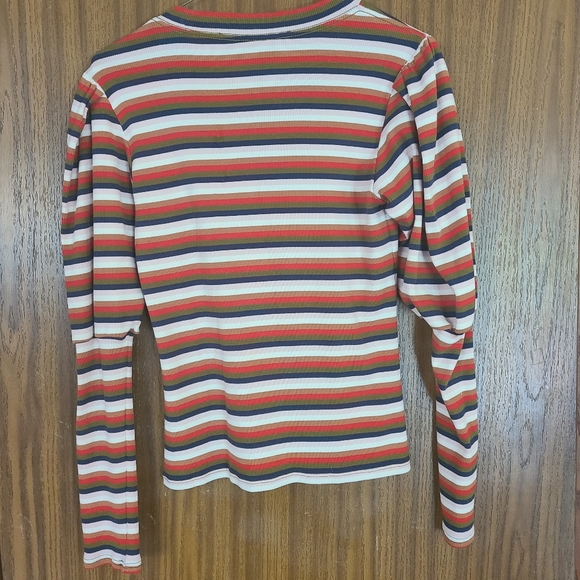 Veronica Beard Jeans Striped Puff Shoulder Top in Size XS - Picture 2 of 9